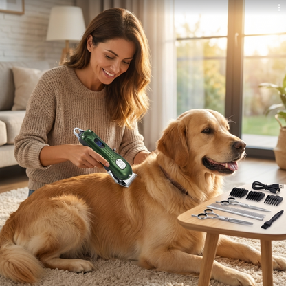 Cordless Dog Grooming Clipper Kit | 7000 RPM All-Metal Body & 4 Guide