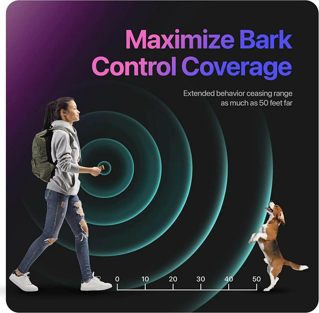Ultrasonic Dog Training Device | 3 Sonic Emitters, 50ft Range & LED Flashlight