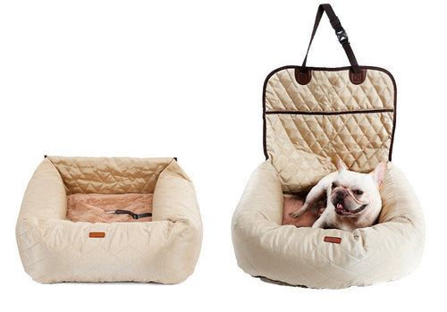 2-in-1 Pet Car Seat Bed for Dogs & Cats