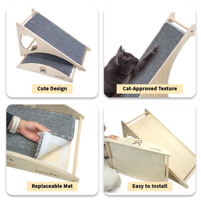 Cat Scratch and Play Ramp | 3-in-1 Climb Scratcher & Condo