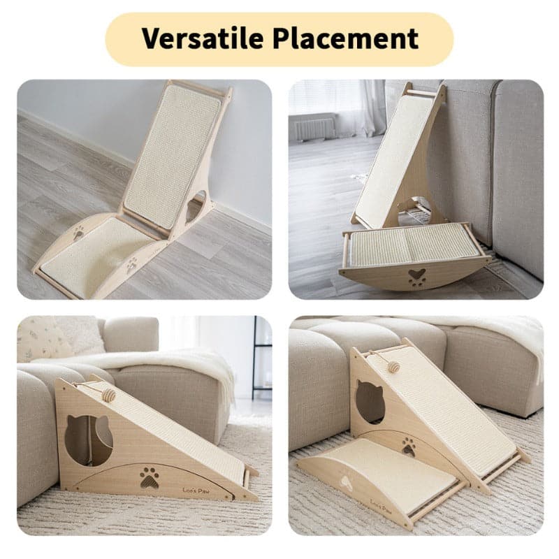 Cat Scratch and Play Ramp | 3-in-1 Climb Scratcher & Condo